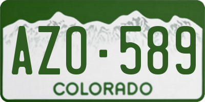 CO license plate AZO589