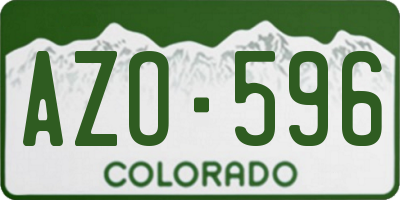 CO license plate AZO596