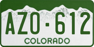 CO license plate AZO612