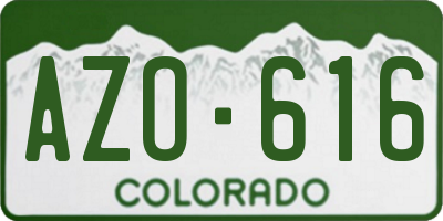 CO license plate AZO616