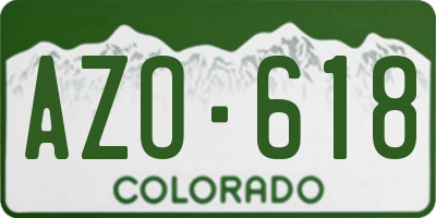 CO license plate AZO618