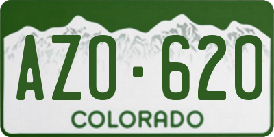 CO license plate AZO620