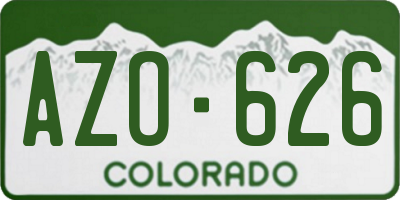 CO license plate AZO626
