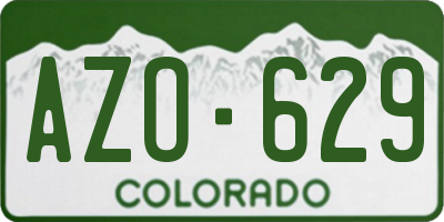 CO license plate AZO629