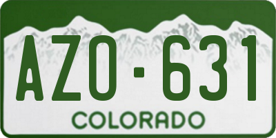 CO license plate AZO631