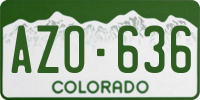 CO license plate AZO636