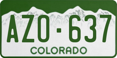 CO license plate AZO637