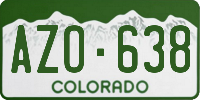 CO license plate AZO638
