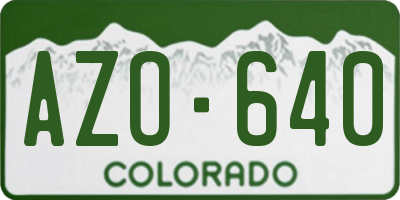 CO license plate AZO640