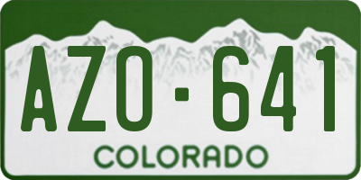 CO license plate AZO641