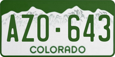 CO license plate AZO643