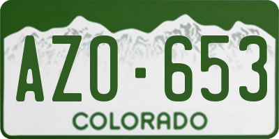 CO license plate AZO653