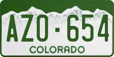 CO license plate AZO654