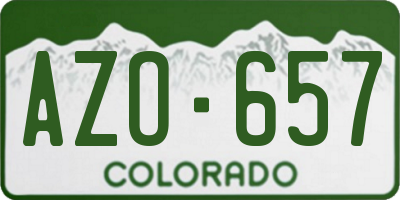 CO license plate AZO657