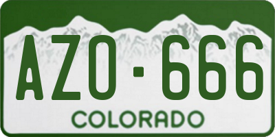 CO license plate AZO666