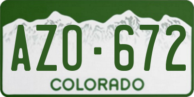 CO license plate AZO672