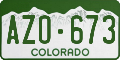 CO license plate AZO673