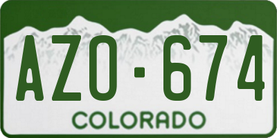 CO license plate AZO674