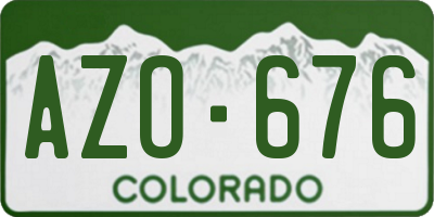 CO license plate AZO676