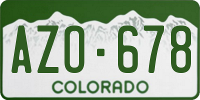 CO license plate AZO678