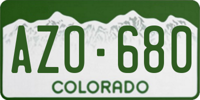 CO license plate AZO680