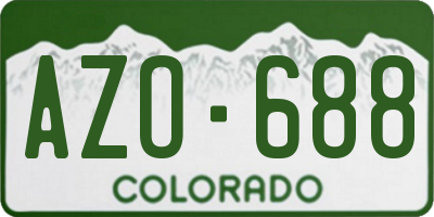 CO license plate AZO688