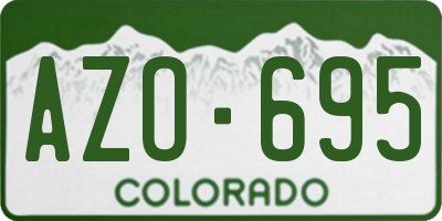 CO license plate AZO695
