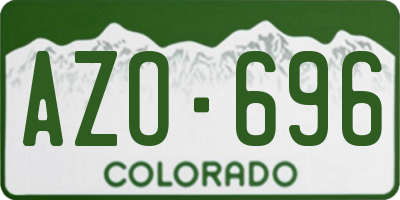 CO license plate AZO696
