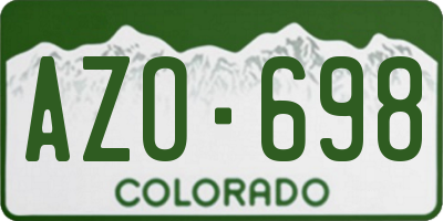 CO license plate AZO698