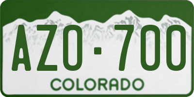 CO license plate AZO700