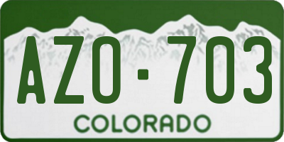 CO license plate AZO703