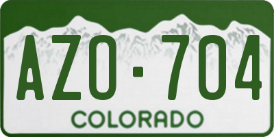 CO license plate AZO704