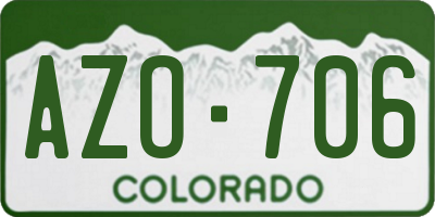 CO license plate AZO706