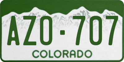 CO license plate AZO707