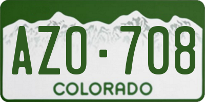 CO license plate AZO708