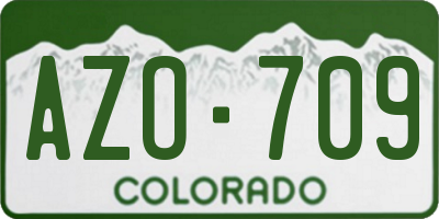 CO license plate AZO709