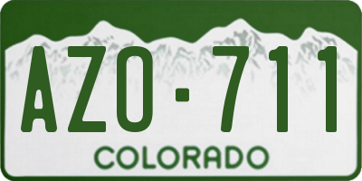 CO license plate AZO711