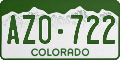 CO license plate AZO722