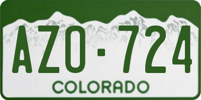 CO license plate AZO724