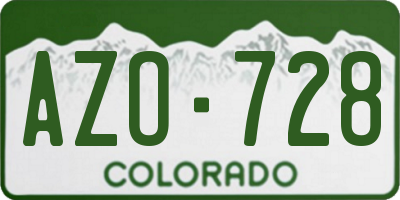 CO license plate AZO728