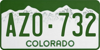 CO license plate AZO732