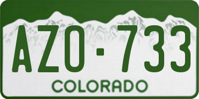 CO license plate AZO733