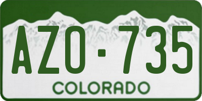 CO license plate AZO735