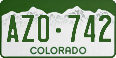 CO license plate AZO742