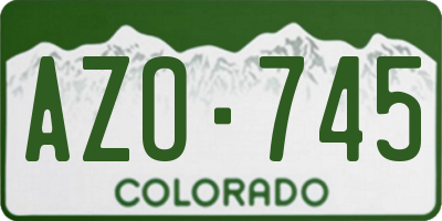 CO license plate AZO745