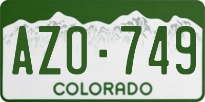 CO license plate AZO749