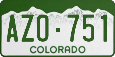 CO license plate AZO751