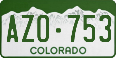 CO license plate AZO753