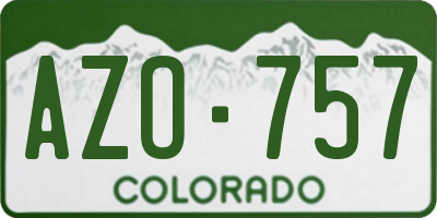 CO license plate AZO757