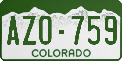 CO license plate AZO759